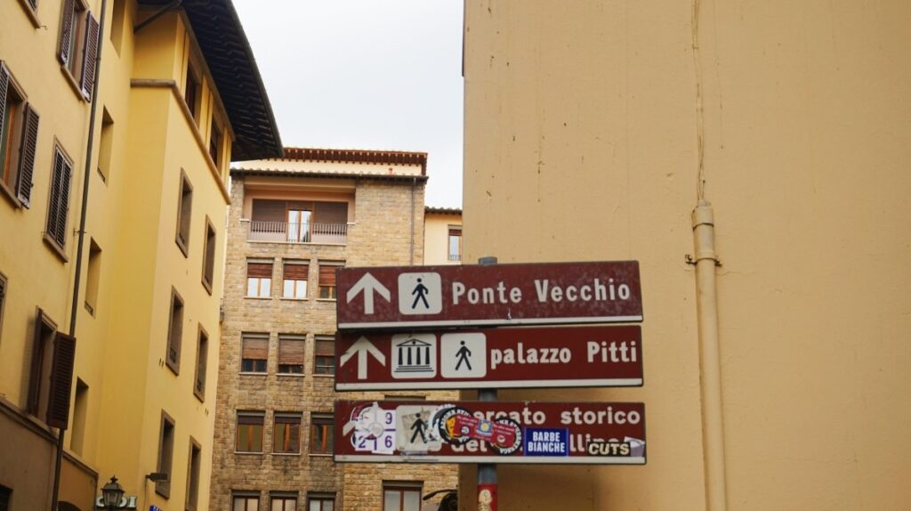 Zdjęcie kierunkowskazów we Florencji