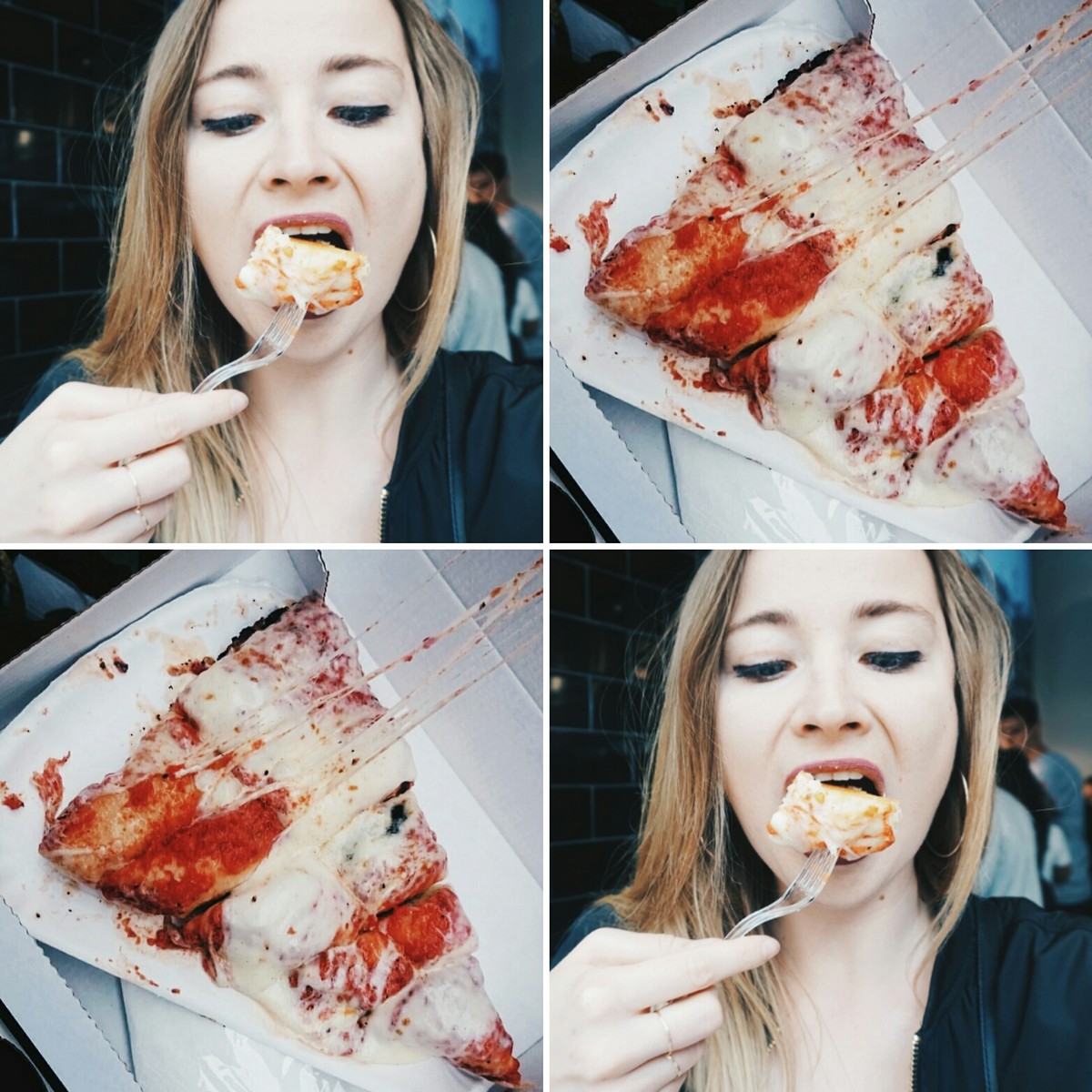 Me eating pizza from Spontini in Milan