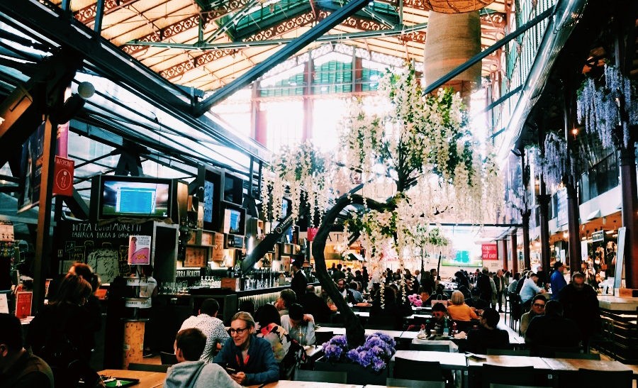The interior of Mercato Centrale in Florence