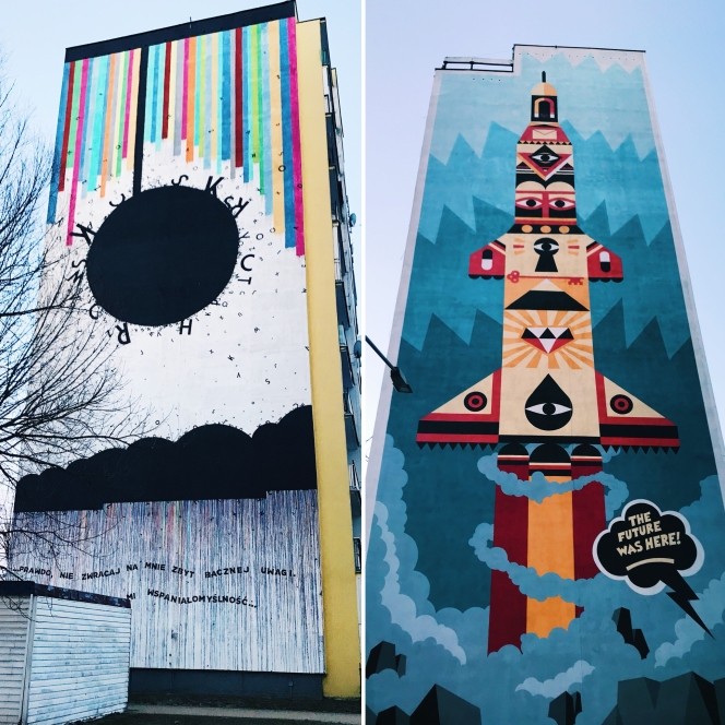 Murale na blokach na gdańskiej Zaspie