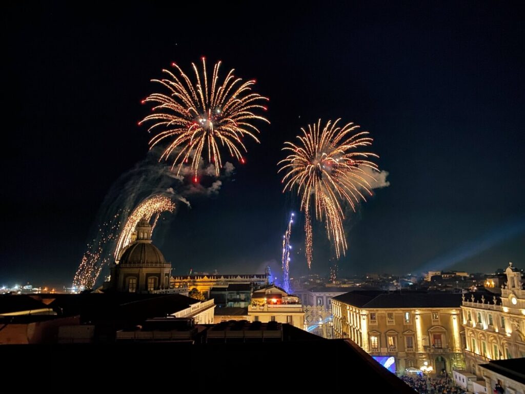 fireworks, celebration of the fest of St. Agatha, Catania