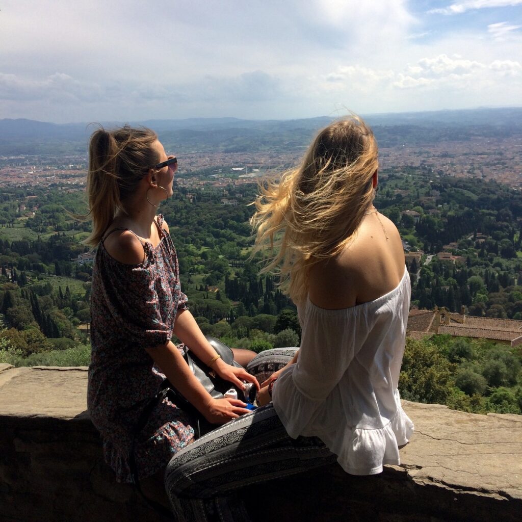 Admiring Fiesole with a friend