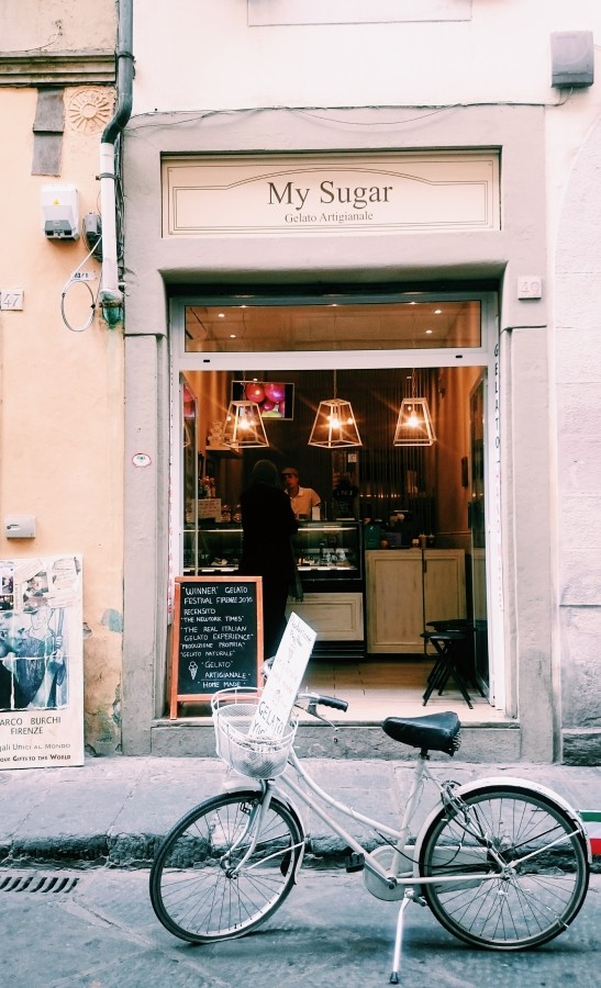 Gelateria My Sugar in Florence and the bike 