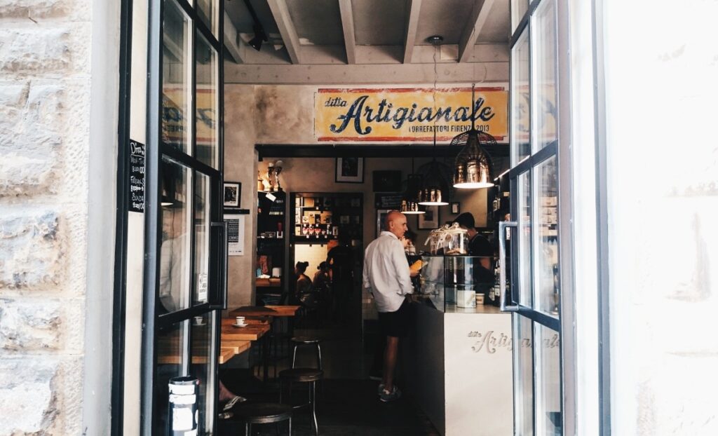 The view of Ditta artigianale in Florence