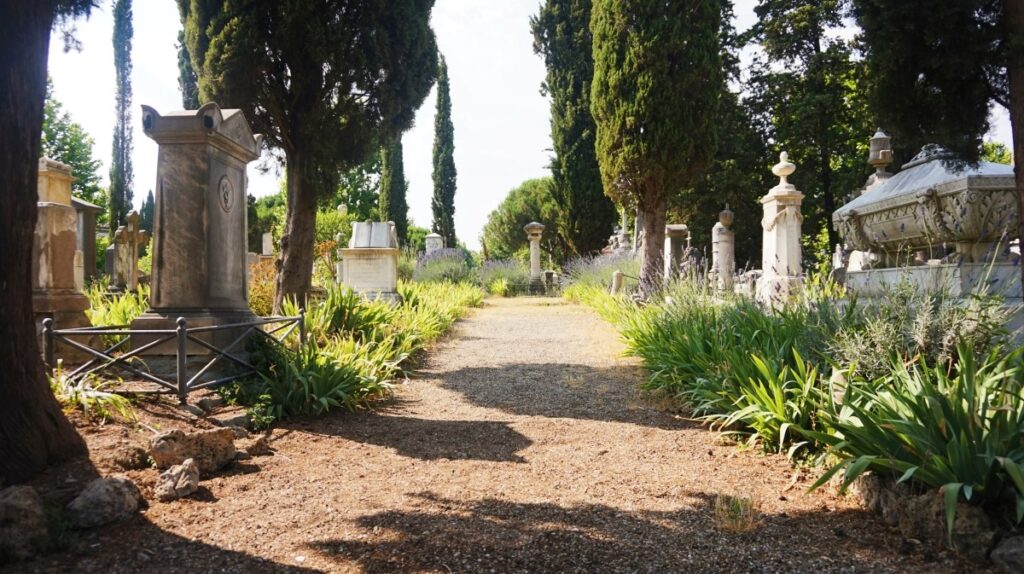 The view of the English Cemetery in Florence