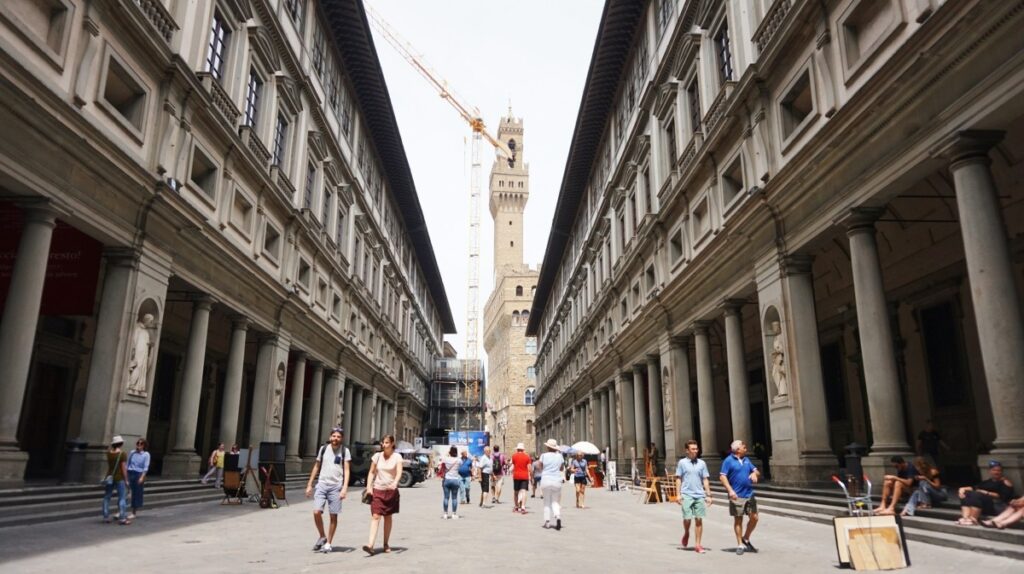 Photo of the Uffizi Gallery in Florence, Italy