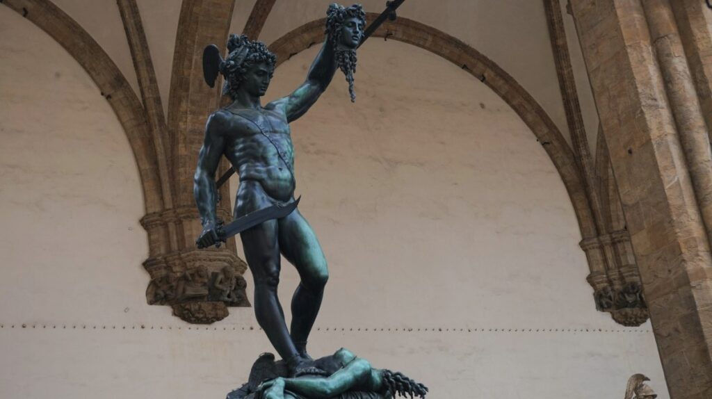 The sculpture of Perseus with the Head of Medusa