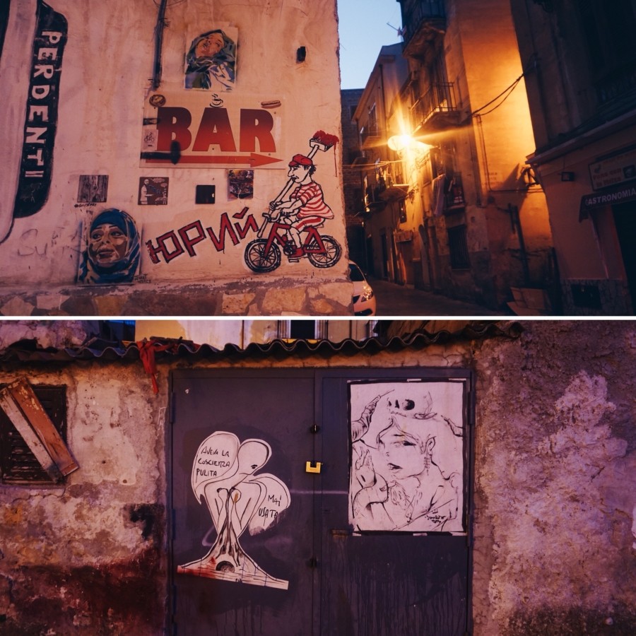 Street-art in Ballaro in Palermo