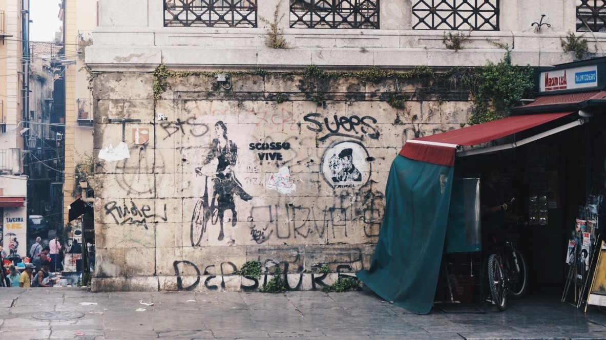 Street-art in Vucciria in Palermo