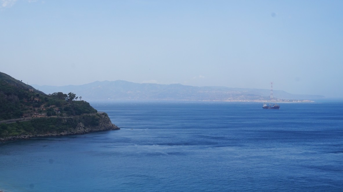 The view of Sicily from Scilla in Italy