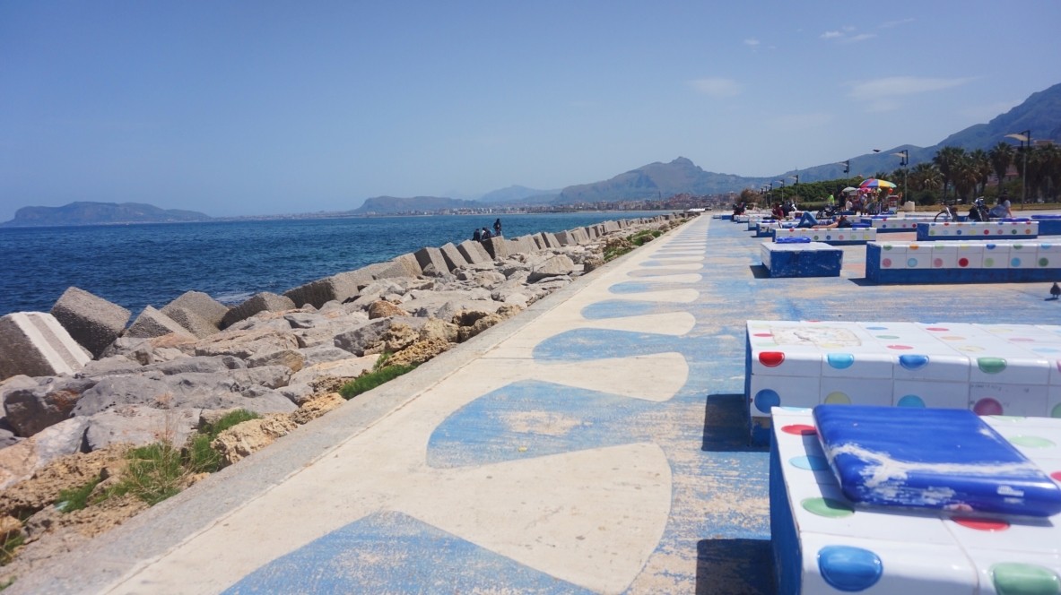 Beach in Palermo in Sicily
