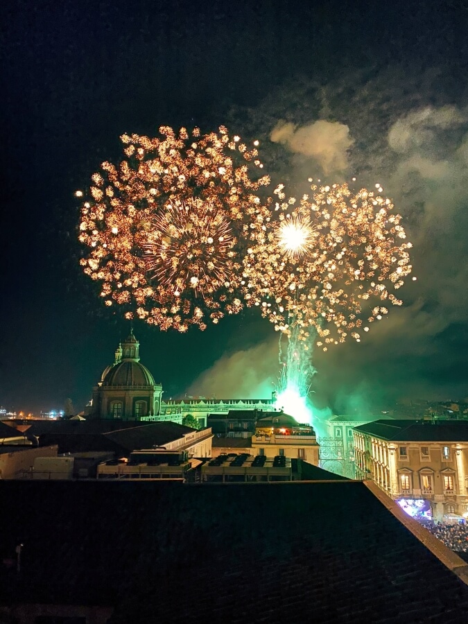 Fireworks, the feast if St. Agatha, Catania