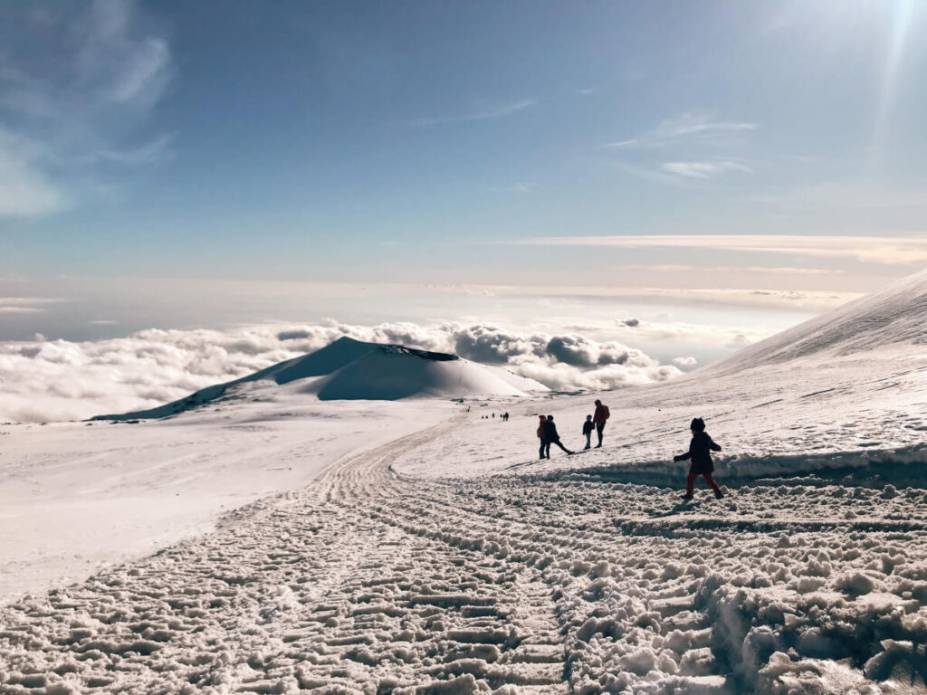 ski from an active volcano, Etna