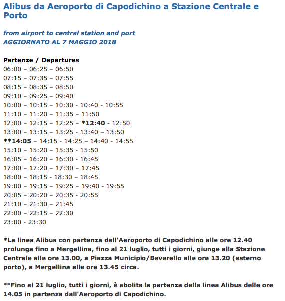 Timetable of Alibus