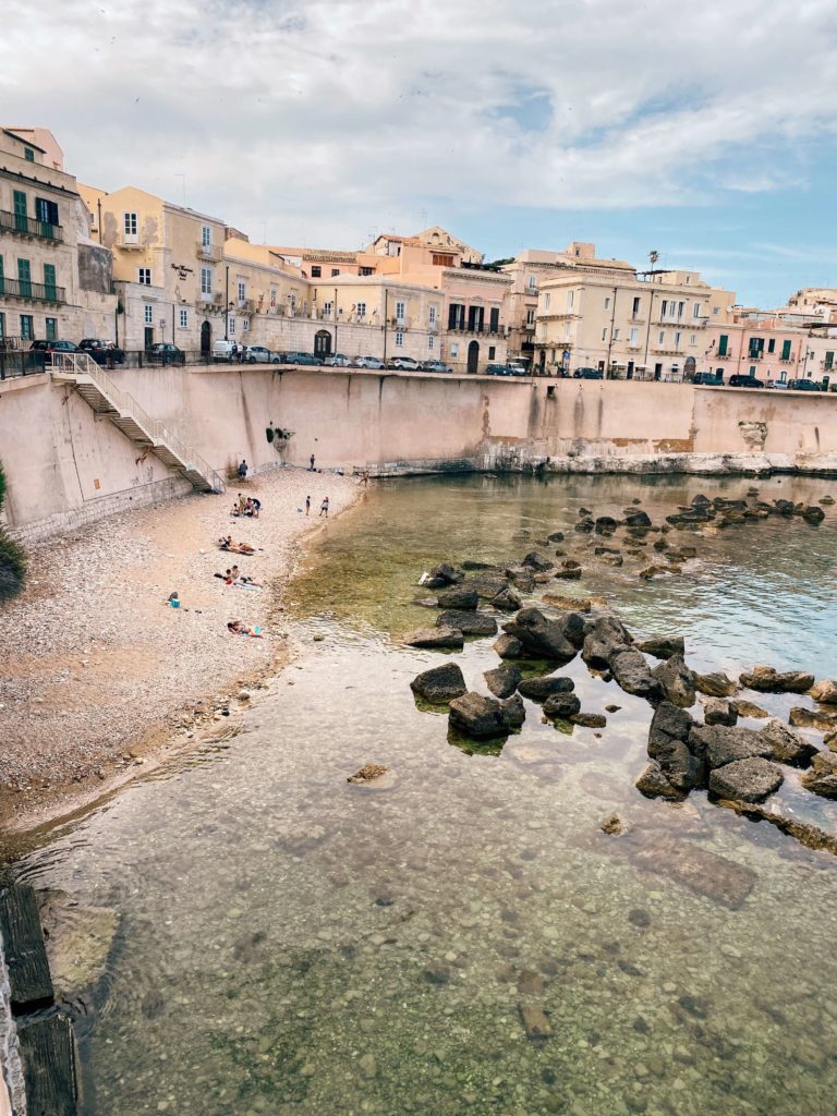 Beach in Syracuse, island of Ortygia